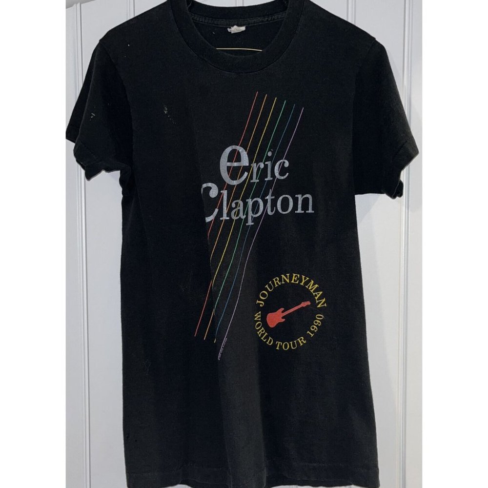VTG ORIG ERIC CLAPTON 1990 WORLD TOUR CONCERT T-SHIRT NEW DEAD STOCK SIZE M